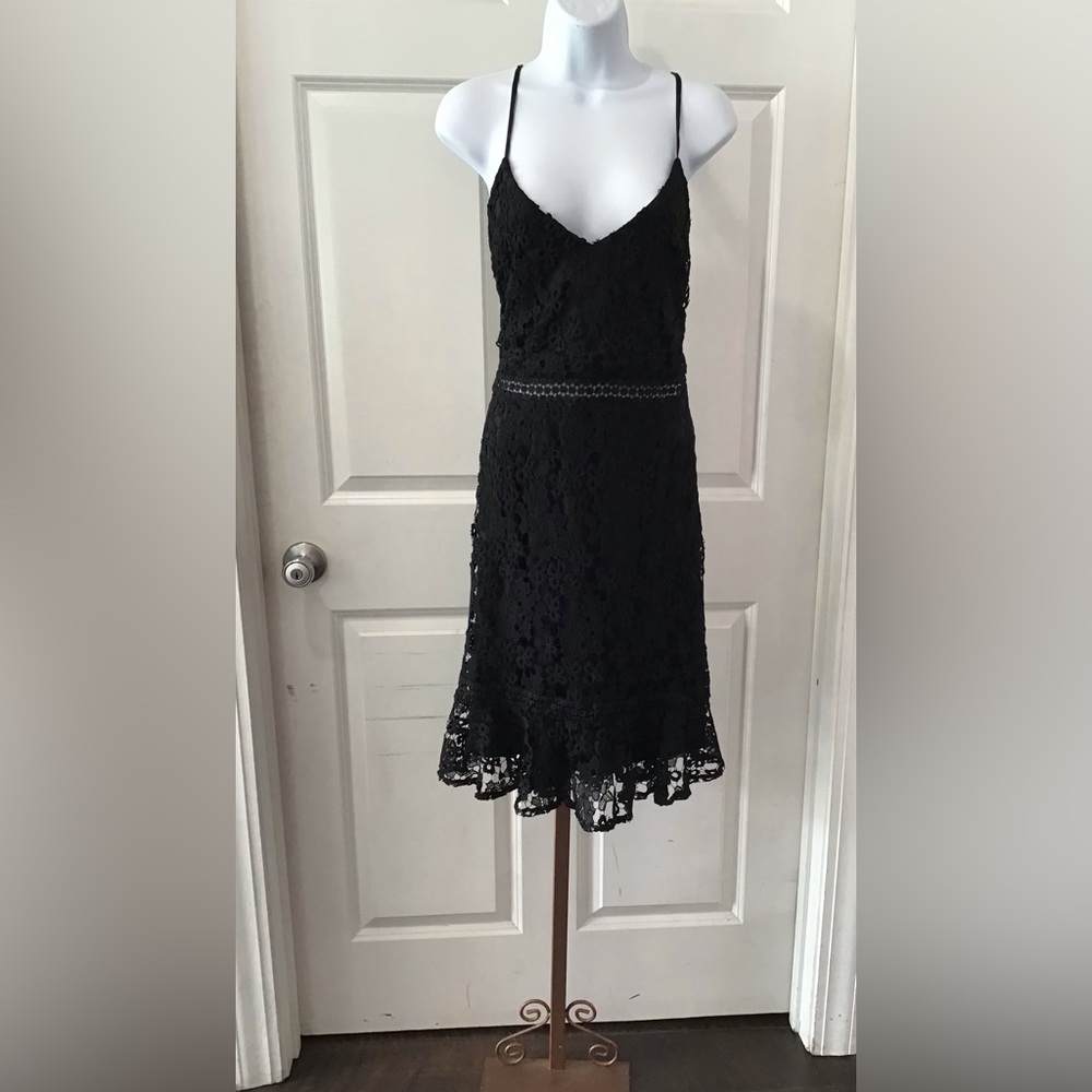 Boohoo Black Lace Midi Dress